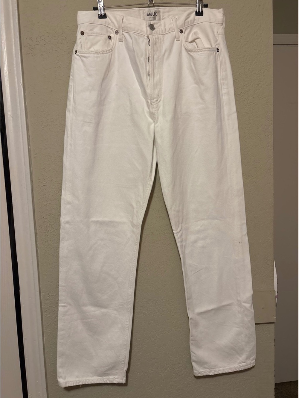 Agolde White Straight Leg Jeans Size 30